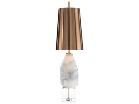 John Richard Multifaceted Alabaster Crystal White LED Buffet Lamp