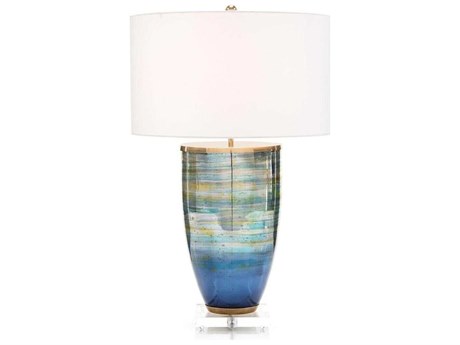 John Richard Blue Striated Glass LED Buffet Lamp