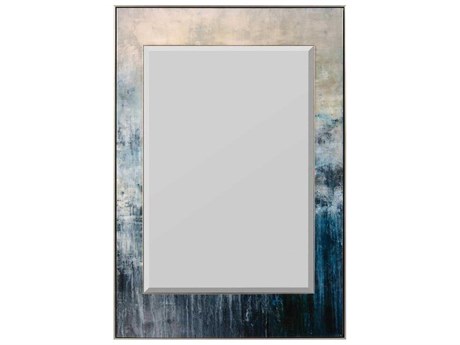 John Richard Shaye Rawson Blue Falls Silver Rectangular Wall Mirror
