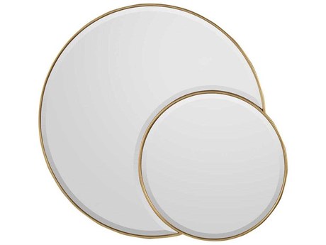 John Richard Bilog Gold Round Wall Mirror