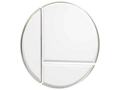 John Richard Gimonnet Antiqued Silver Round Wall Mirror