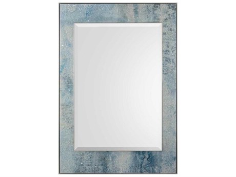 John Richard Mary Hong Light Estuary Blue Rectangular Wall Mirror