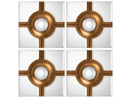 John Richard Reflections Gold Square Wall Mirror Set of 4