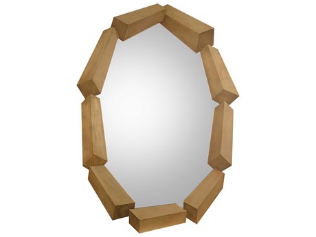 John Richard Trompe L'Oeil Gold Leaf Oval Wall Mirror