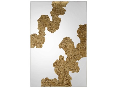 John Richard Nuvole Gold Rectangular Wall Mirror
