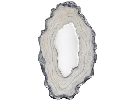 John Richard Dirillo Grey Agate Oval Wall Mirror