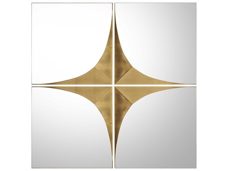 John Richard Contour Gold Coast Square Wall Mirror Set of 4