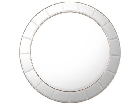 John Richard Discus Pewter Round Wall Mirror