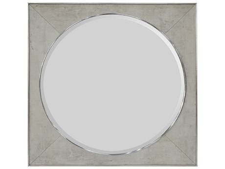 John Richard Oculus Tiza Gesso Square Wall Mirror