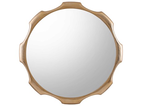 John Richard Cog Champagne Round Wall Mirror