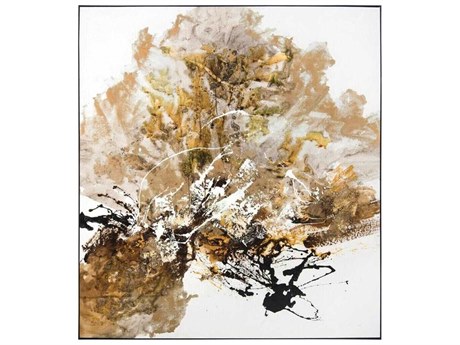 John Richard Abstract Chen Qi's Gilt And Charcoal Wall Painting