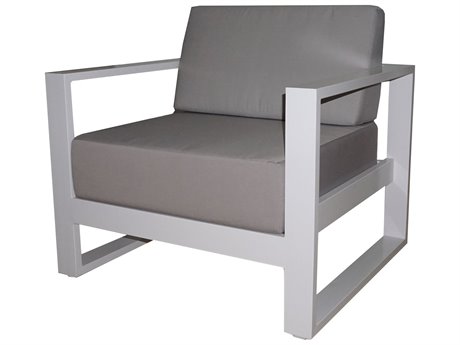 Schnupp Patio Aruba Sectional Regular Aluminum White Lounge Chair in Silver Acrylic
