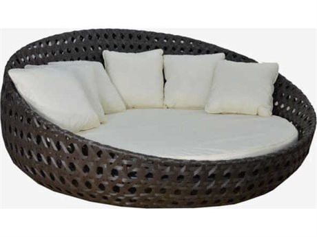 round wicker dog bed