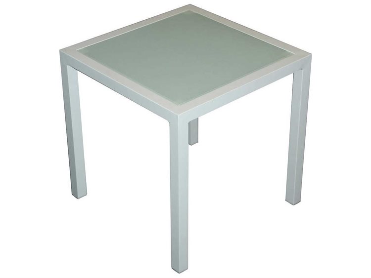 Feruci Aruba Aluminum 18w X 18d Square Side Table With Glass Top F45