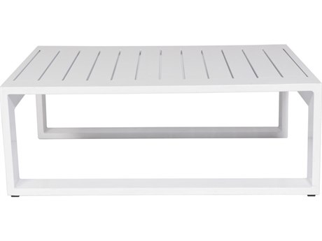 Schnupp Patio Aruba Aluminum White Large 43''W x 25''D Rectangular Coffee Table