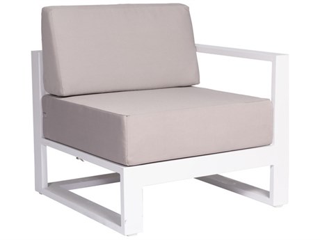 Schnupp Patio Aruba Cushion Aluminum White Matte Regular Sectional Left Arm Facing Lounge Chair