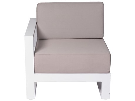Schnupp Patio Aruba Cushion Aluminum White Regular Sectional Right Arm Facing Lounge Chair