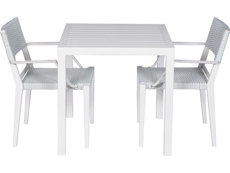Schnupp Patio Aruba Aluminum White 35'' Wide Square Dining Table