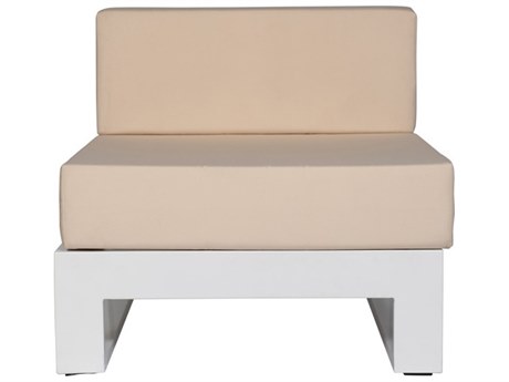 Schnupp Patio Aruba Cushion Aluminum White Gloss Large Sectional Modular Lounge Chair