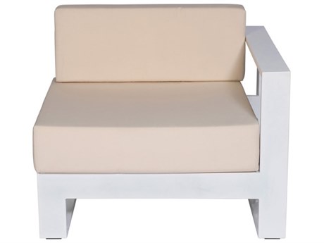 Schnupp Patio Aruba Cushion Aluminum White Gloss Large Sectional Left Arm Facing Lounge Chair