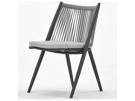 Schnupp Patio Alia Cushion Aluminum Charcoal Dining Side Chair