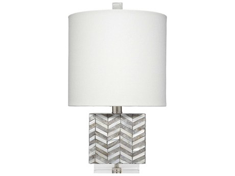 Jamie Young Garbo Mother of Pearl Grey Table Lamp