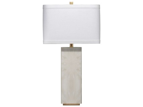 Jamie Young Reflection Horn Lacquer Gold Leaf White Buffet Lamp