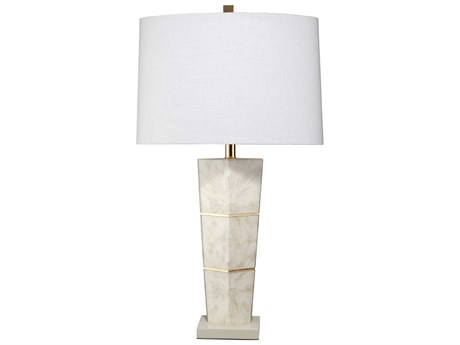 Jamie Young Spectacle Horn Lacquer Gold Leaf White Buffet Lamp
