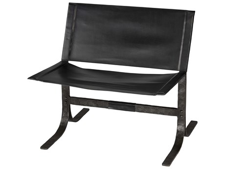 Jamie Young Alessa Black Leather Accent Chair