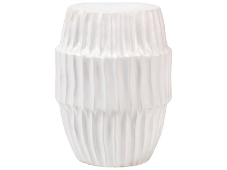 Jamie Young Round Ceramic White Ombre End Table