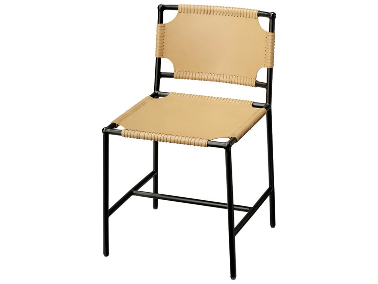 Photos - Chair Jamie Young Co Jamie Young Asher Leather Black Upholstered Side Dining  20ASHE-DCCA 