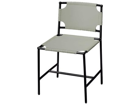 Jamie Young Asher Leather Black Upholstered Side Dining Chair
