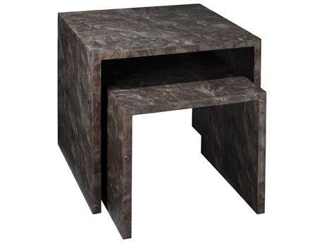 Jamie Young Bedford Rectangular Charcoal Burl Wood End Table