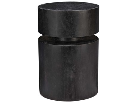 Jamie Young Dylan Round Wood Charcoal End Table