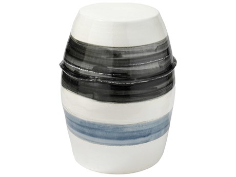 Jamie Young Grey Black White Ceramic End Table