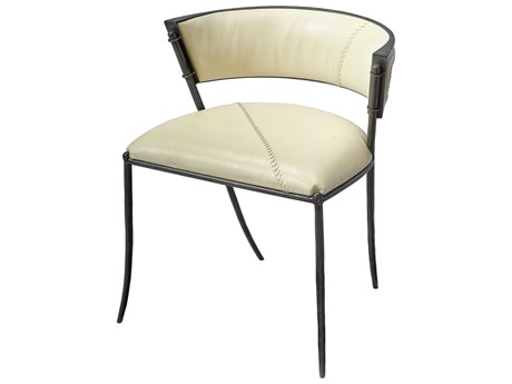 Jamie Young Nevado Leather Black Upholstered Side Dining Chair