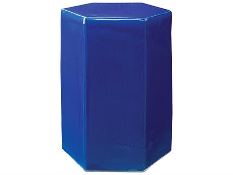 Jamie Young Porto Hexagon Ceramic Cobalt Blue End Table