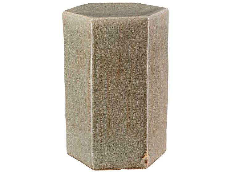 Photos - Coffee Table Jamie Young Co Jamie Young Porto Hexagon Ceramic Grey End Table 20PORT-LGGR 