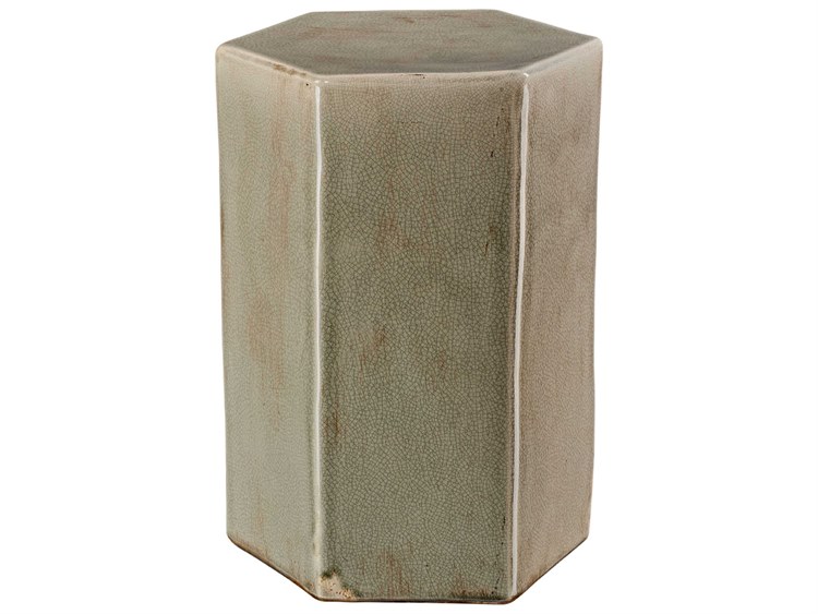 Photos - Coffee Table Jamie Young Co Jamie Young Porto Hexagon Ceramic Grey End Table 20PORT-SMGR 