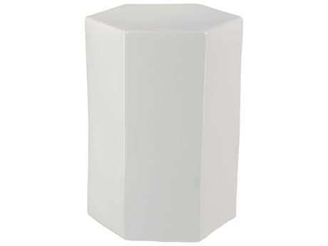 Jamie Young Porto Hexagon Ceramic White End Table