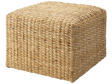 Jamie Young Natural Rattan Brown Ottoman