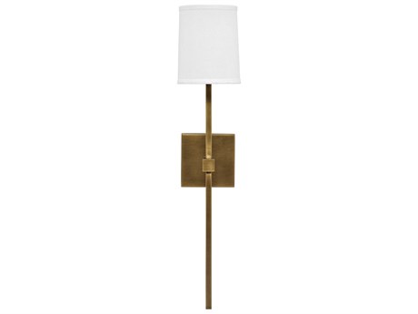 Jamie Young Minerva 1-Light Antique Brass White Linen Wall Sconce