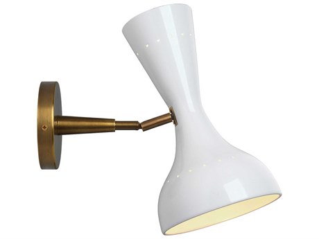 Jamie Young Pisa 2-Light White Brass Wall Sconce