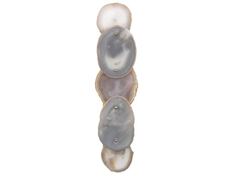 Jamie Young Trinity 2-Light Pale Lavender Antique Brass Gray Wall Sconce