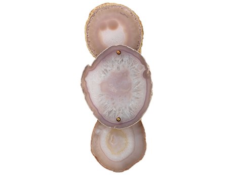 Jamie Young Trinity 1-Light Pale Lavender Agate & Antique Brass Gray Wall Sconce