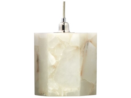Jamie Young Borealis 1-Light Alabaster Off White Geometric Mini Pendant