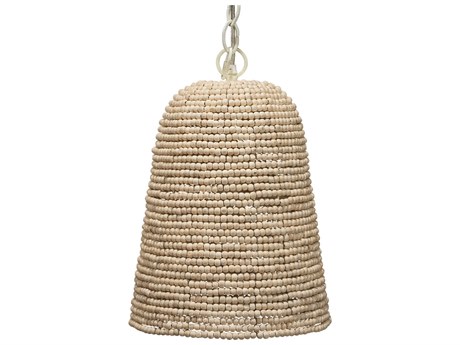 Jamie Young 1-Light Off White Beads Bell Mini Pendant