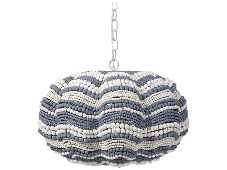 Jamie Young Clamshell 4-Light Blue White Chandelier