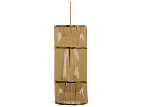 Jamie Young Congruent 1-Light Natural Brown Cylinder Mini Pendant