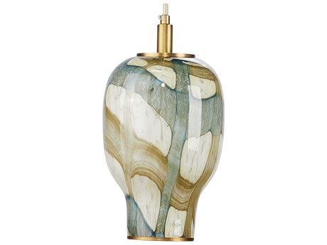 Jamie Young Helen 1-Light Brass Glass Geometric Mini Pendant